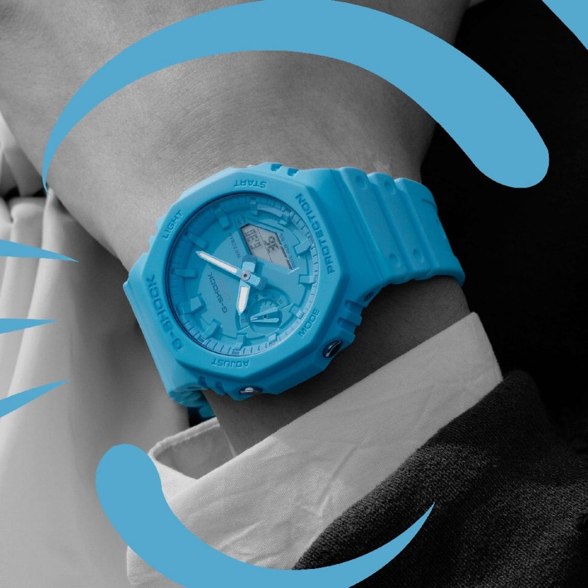 GA-2100-2A2 | G-SHOCK ANALOG-DIGITAL Blue, Light blue