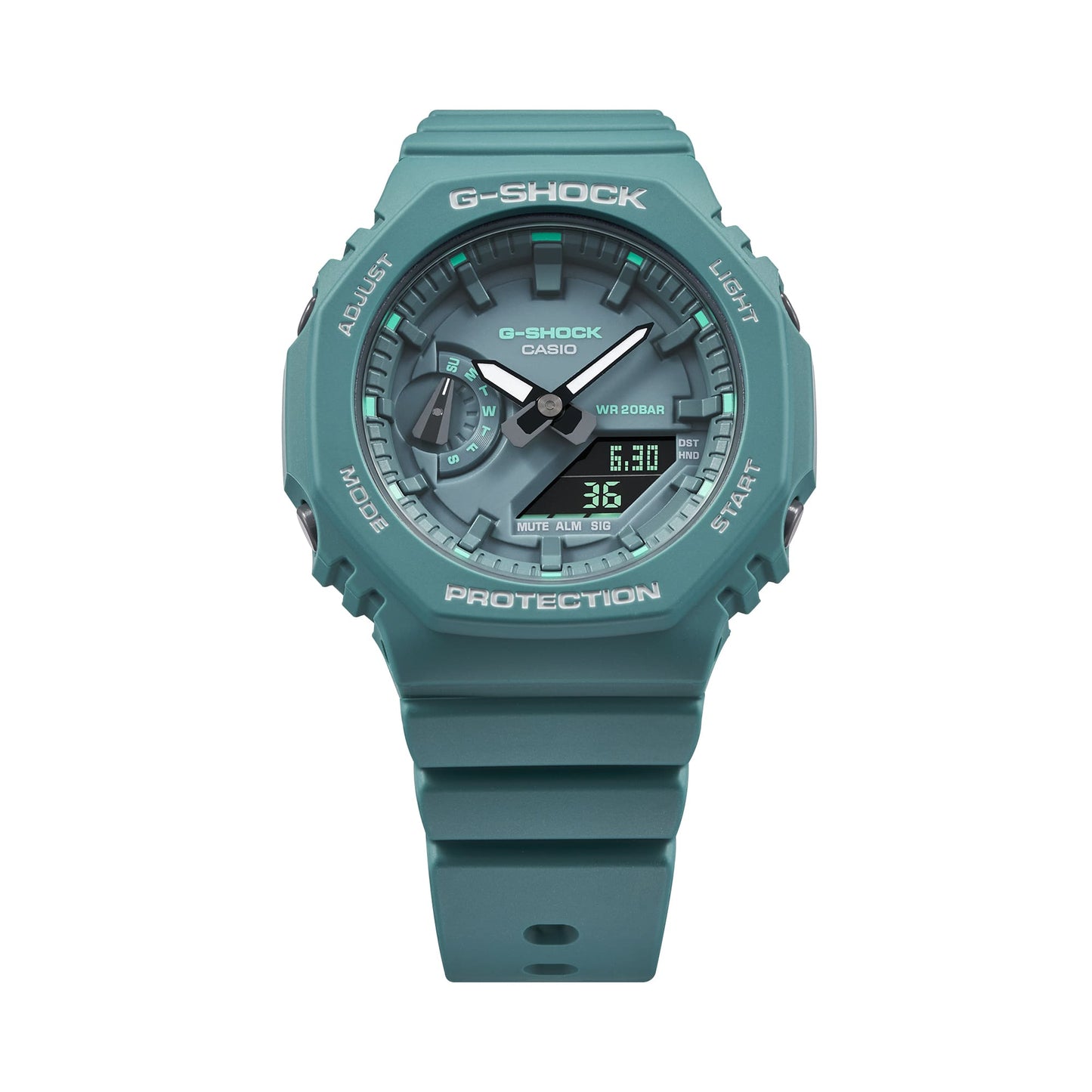 GMA-S2100GA-3A Stylish Analog-Digital Watch with Green Accents