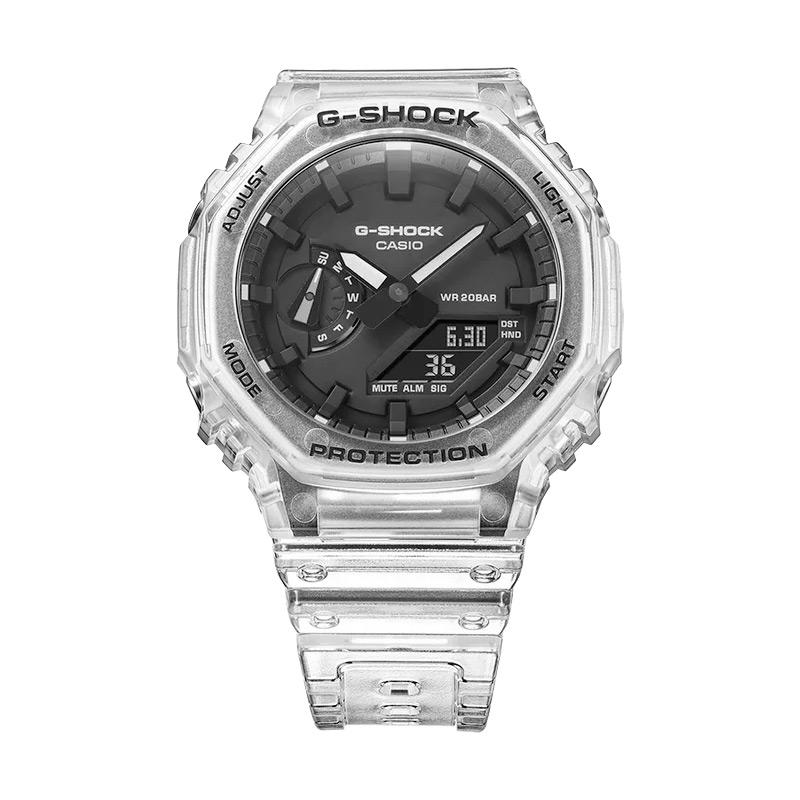 gshock GA2100SKE-7A transparent mens anadigi watch